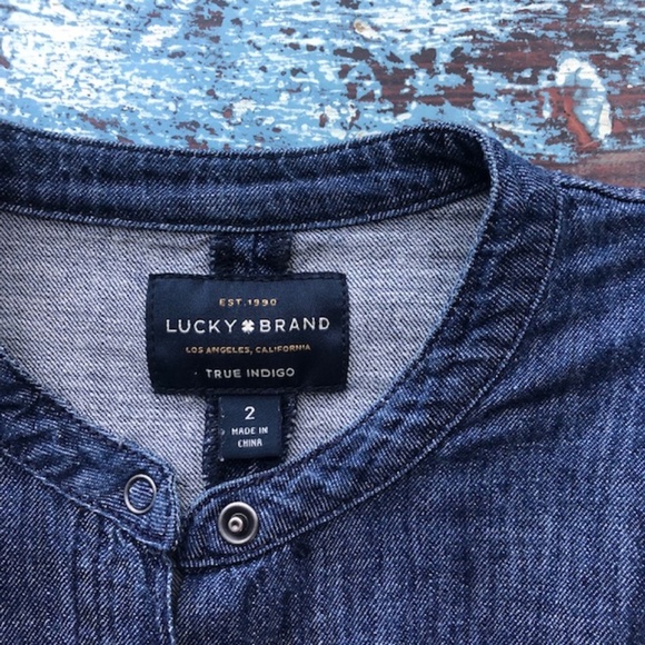 LUCKY BRAND True Indigo Denim Western Snap Shirt Size 2 EUC - Picture 7 of 14